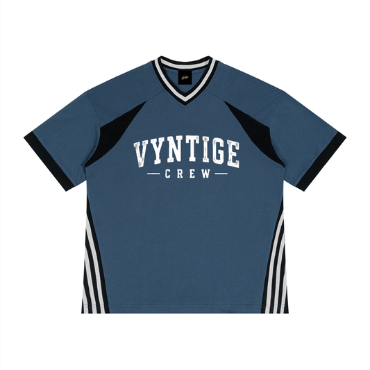 Unisex Color Block V-Neck T-Shirt