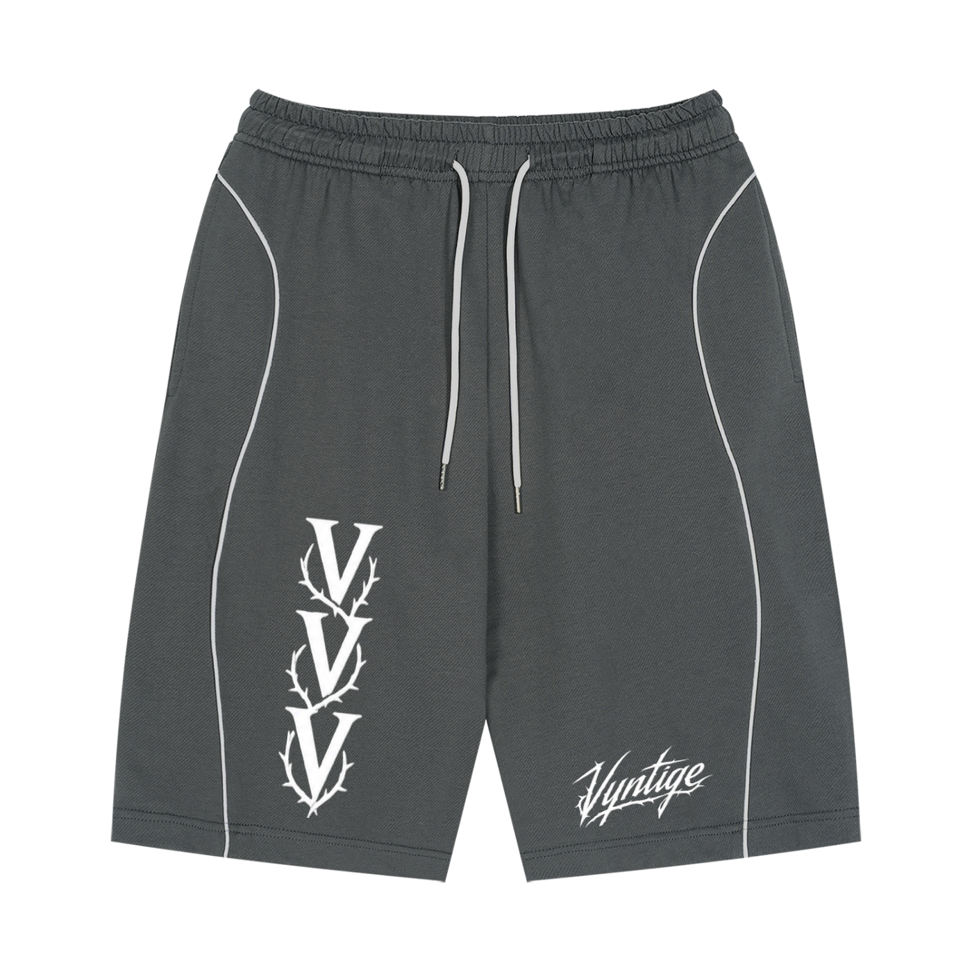 Unisex Piping Drawstring Shorts