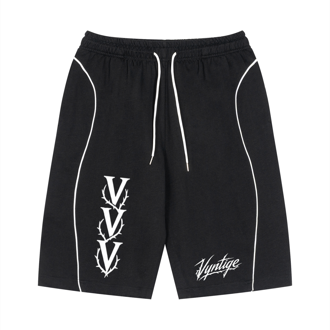 Unisex Piping Drawstring Shorts