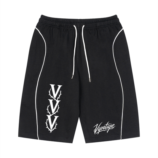Unisex Piping Drawstring Shorts