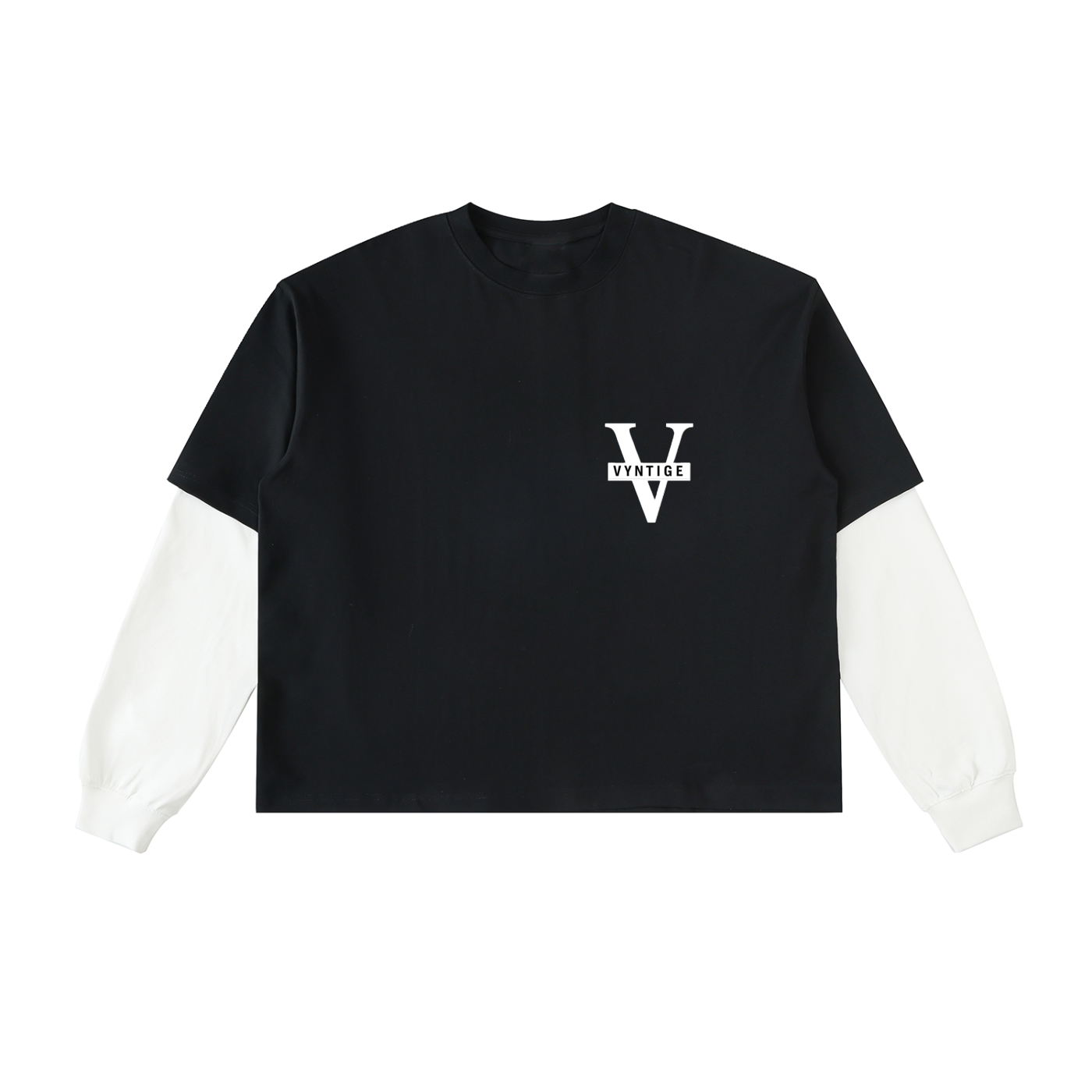 Vyntige Crew - Layered Contrast Long Sleeve Tee