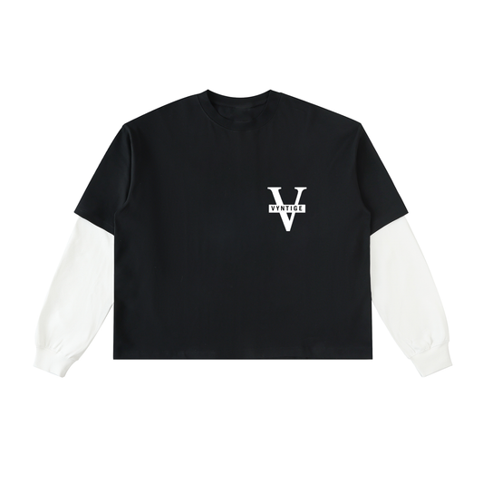 Vyntige Crew - Layered Contrast Long Sleeve Tee