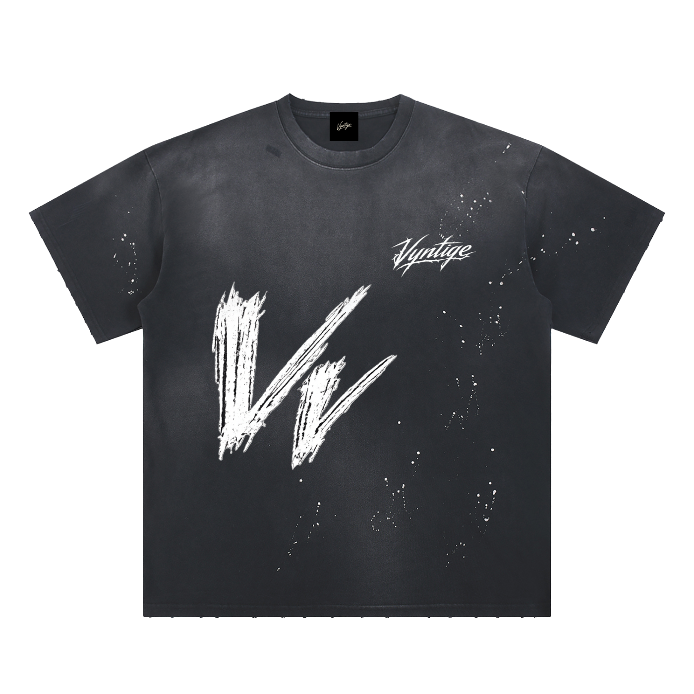 Hand-Frayed Sunfade Paint Splatter T-Shirt