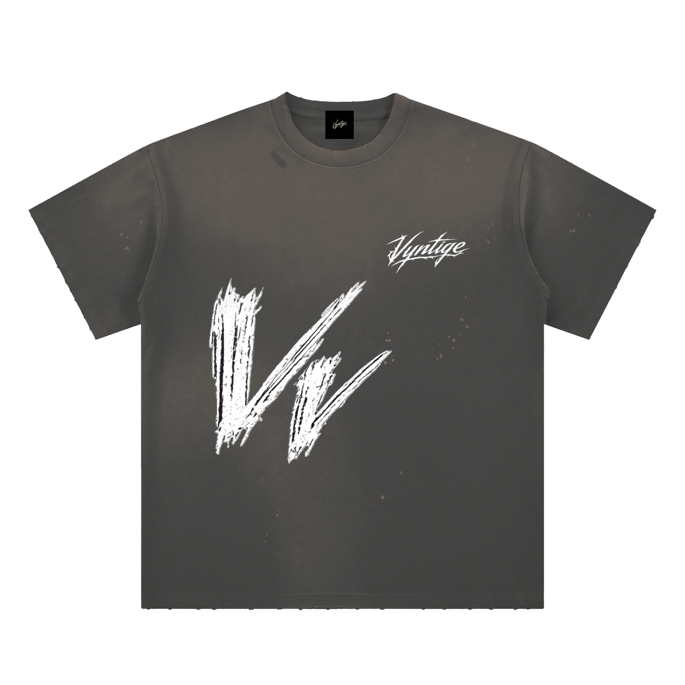 Hand-Frayed Sunfade Paint Splatter T-Shirt