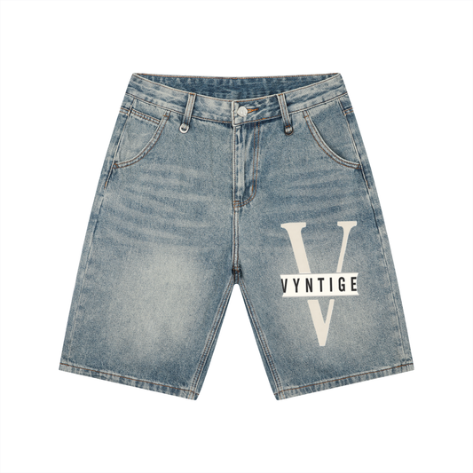 Men's Vintage Wash Denim Shorts