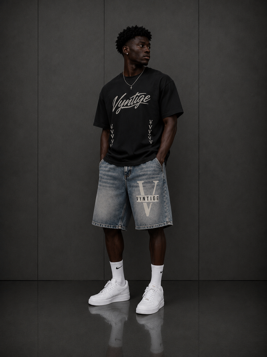 Men's Vintage Wash Denim Shorts